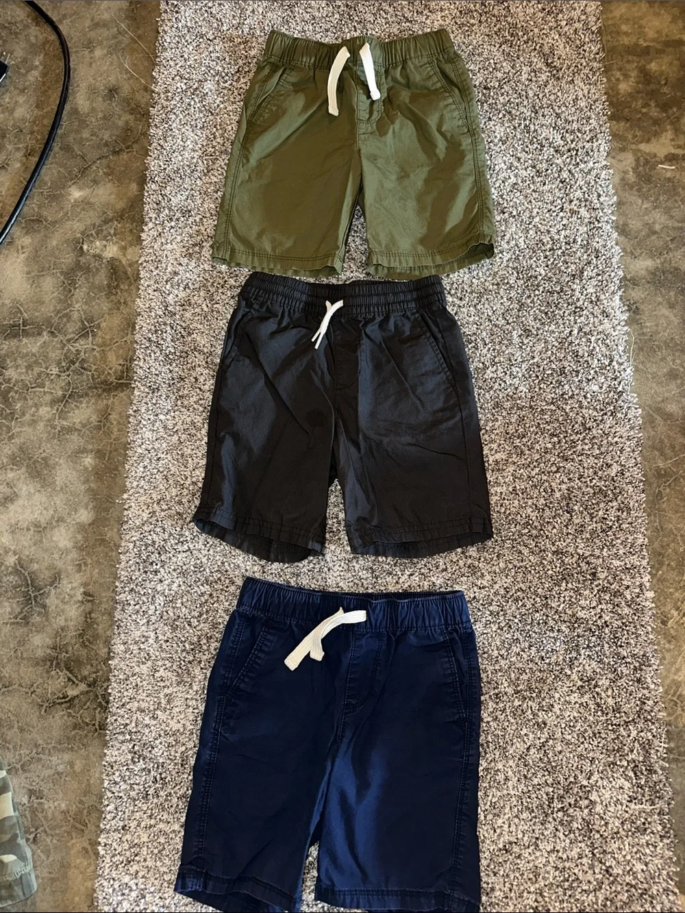 Bundle of Old Navy Olive, Black & Navy Pull-On Shorts Set
